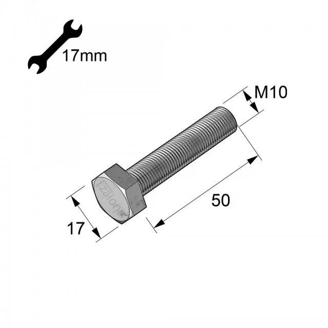 ΕΞΑΓΩΝΗ ΧΑΛΥΒΔΙΝΗ ΒΙΔΑ M10x50
